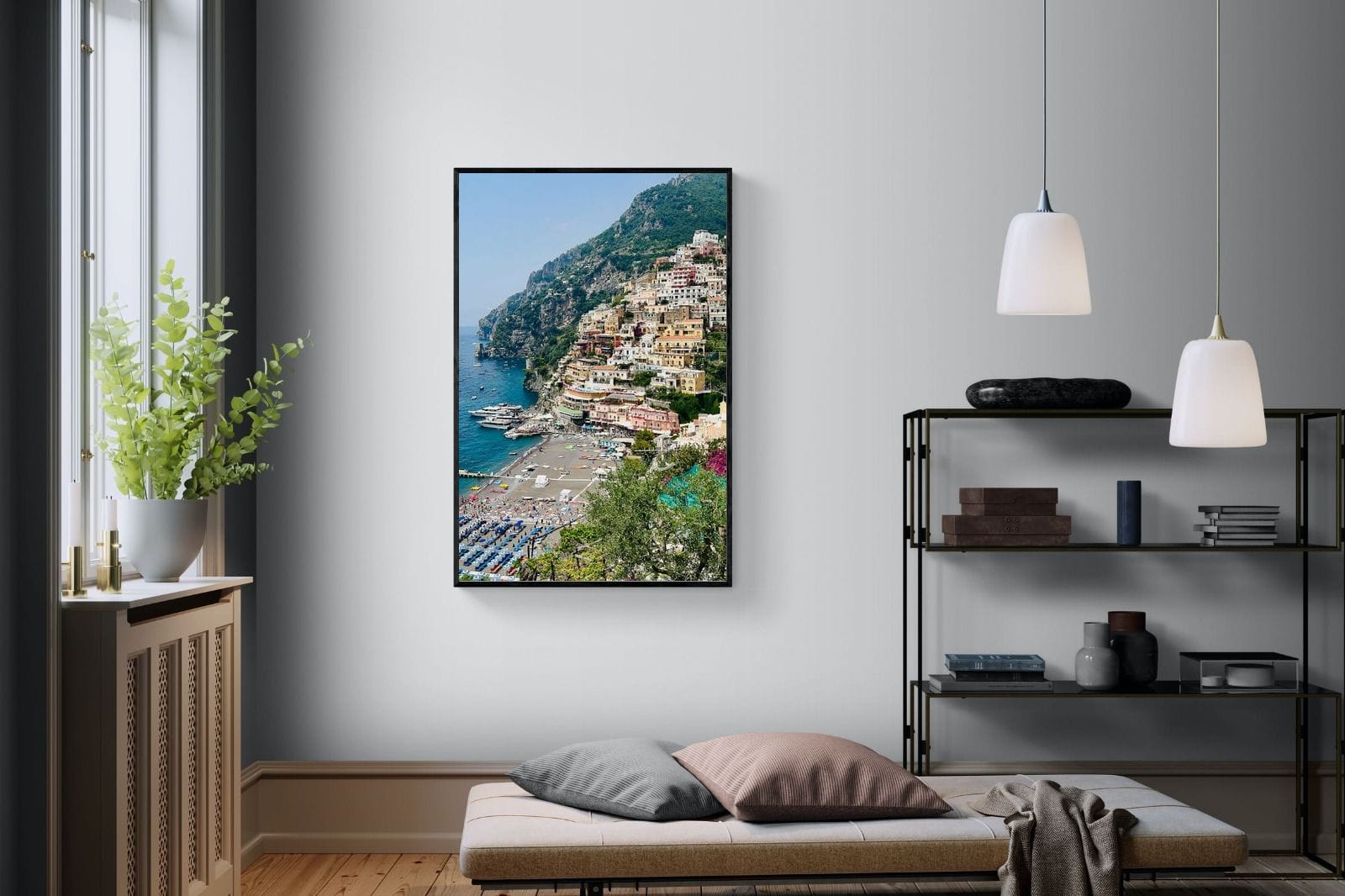 Capri-Wall_Art-100 x 150cm-Mounted Canvas-Black-Pixalot