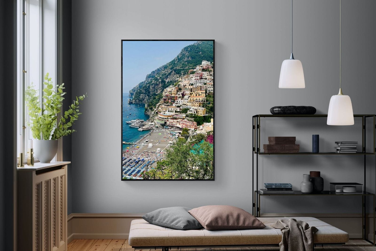 Capri-Wall_Art-120 x 180cm-Mounted Canvas-Black-Pixalot