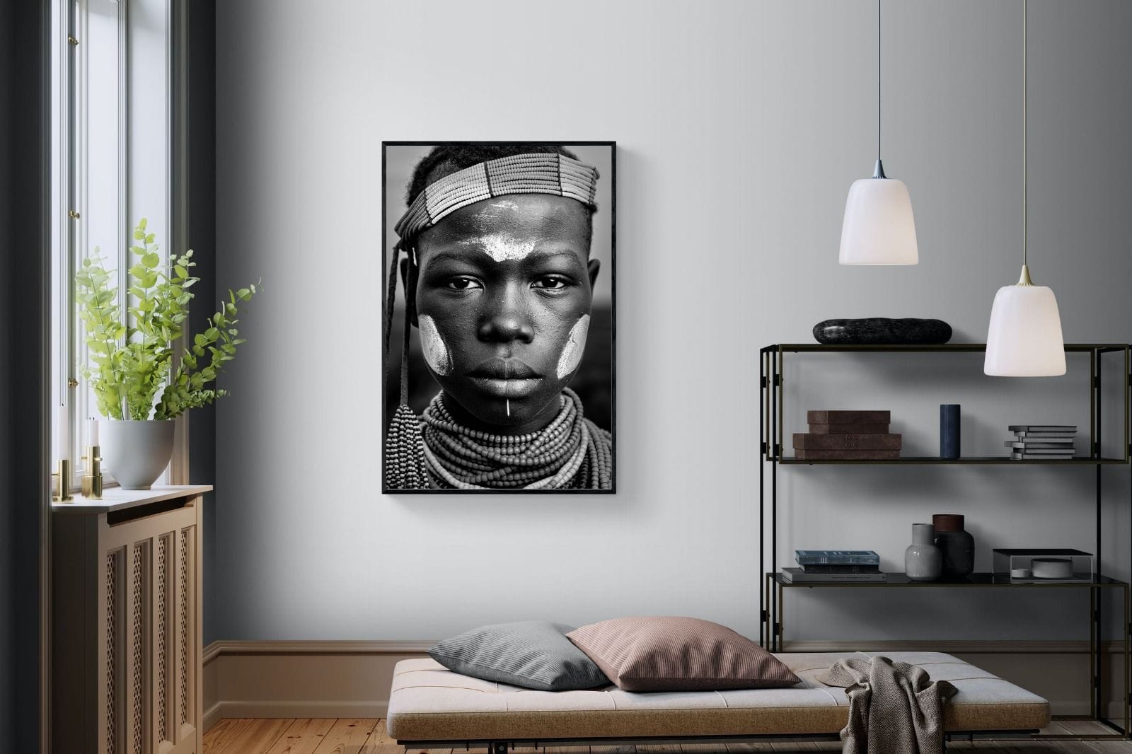 Caro Girl-Wall_Art-100 x 150cm-Mounted Canvas-Black-Pixalot