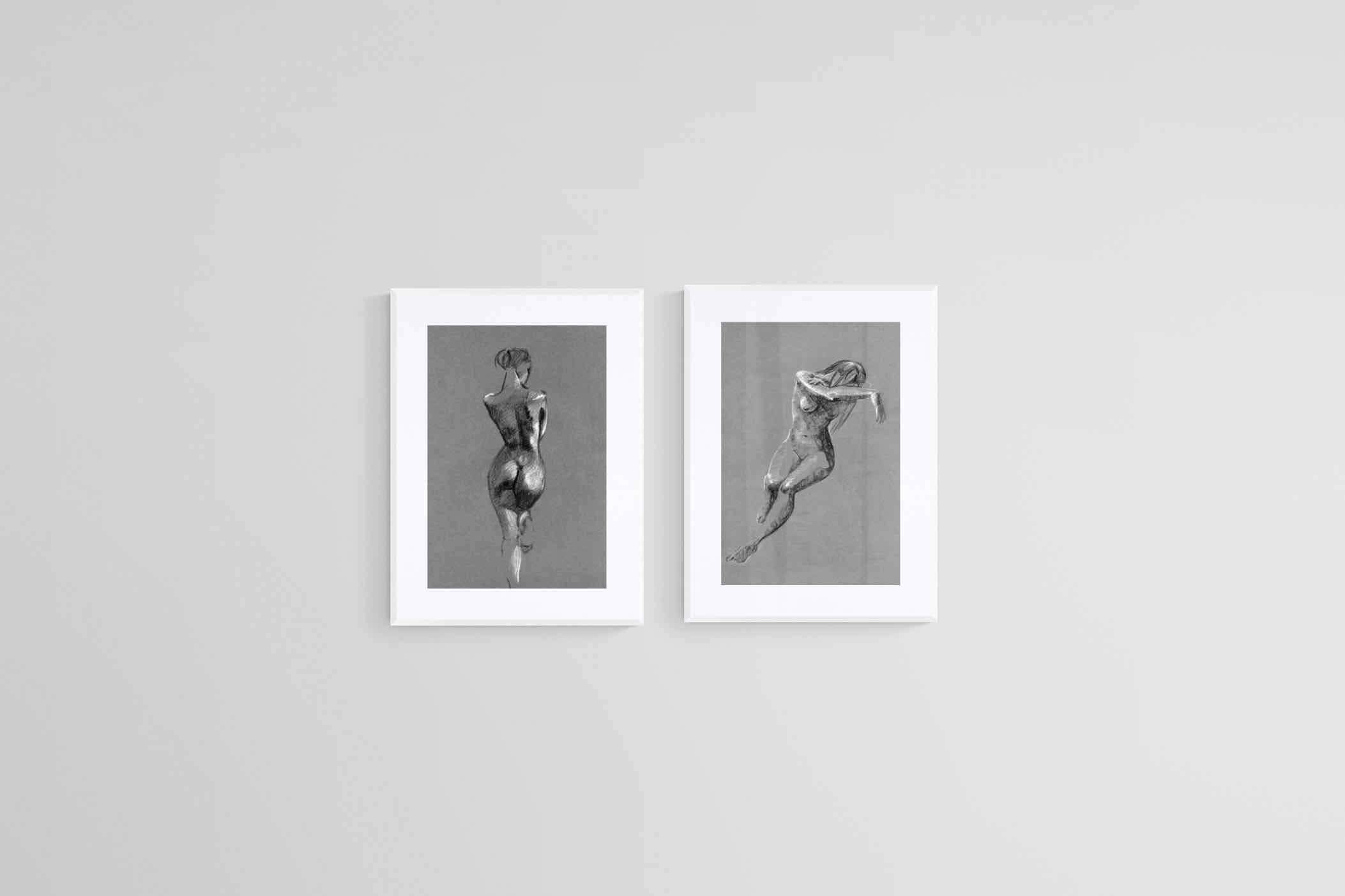 Chalk & Charcoal Set-Wall_Art-45 x 60cm (x2)-Framed Print-White-Pixalot
