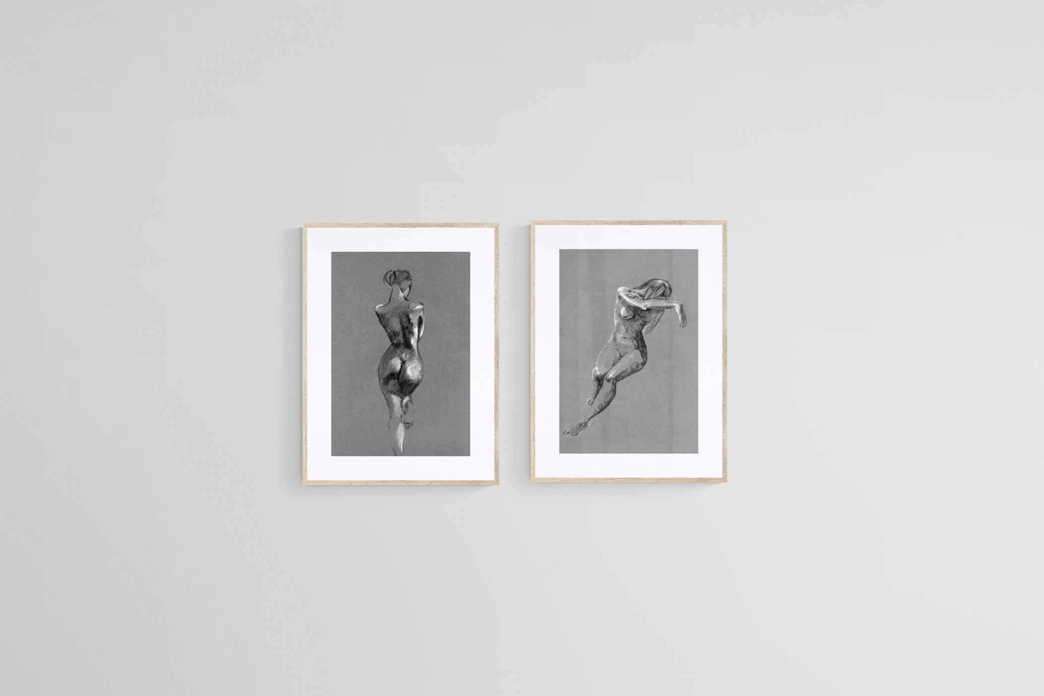 Chalk & Charcoal Set-Wall_Art-45 x 60cm (x2)-Framed Print-Wood-Pixalot