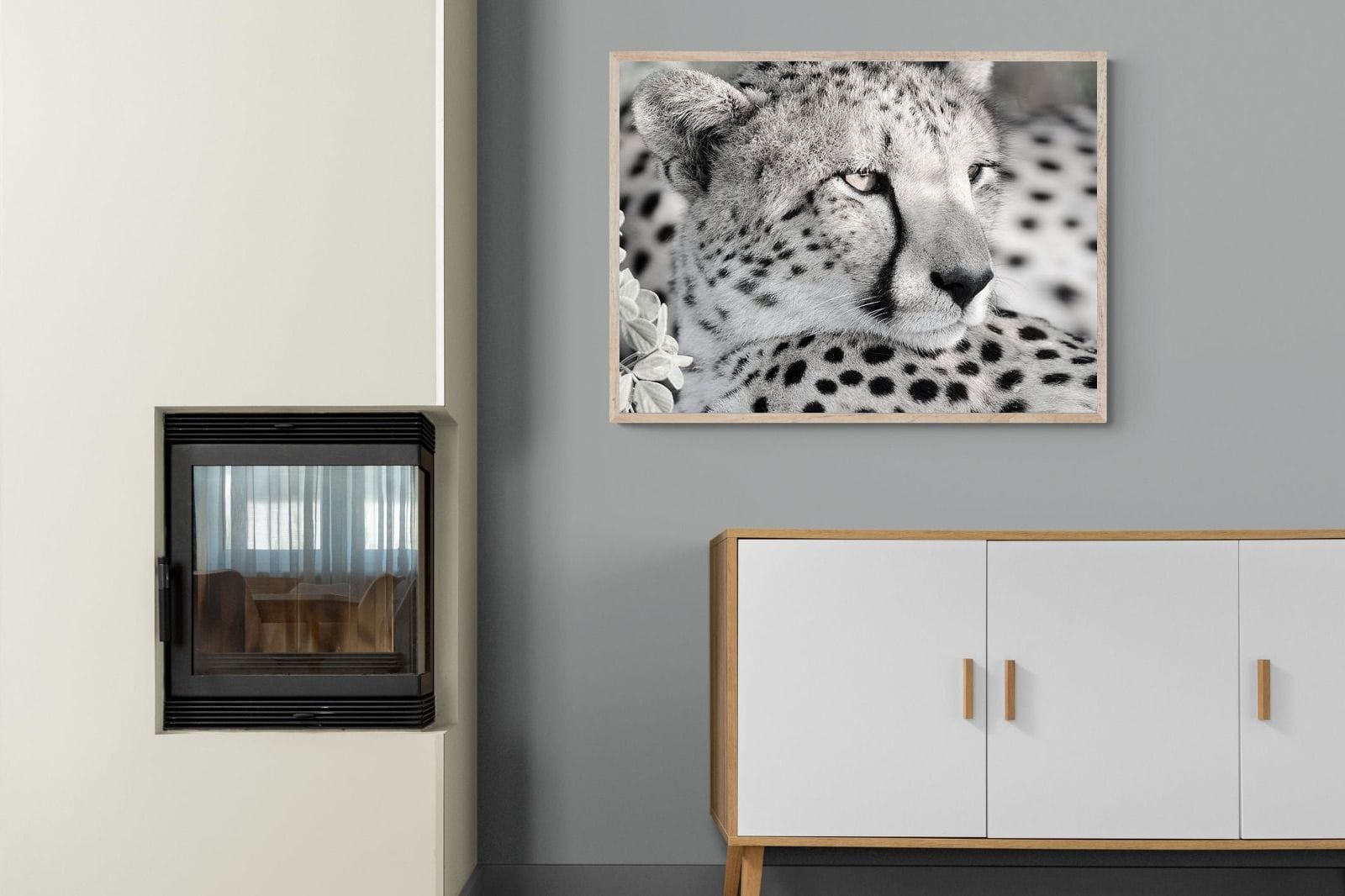 Cheetah Glare-Wall_Art-100 x 75cm-Mounted Canvas-Wood-Pixalot