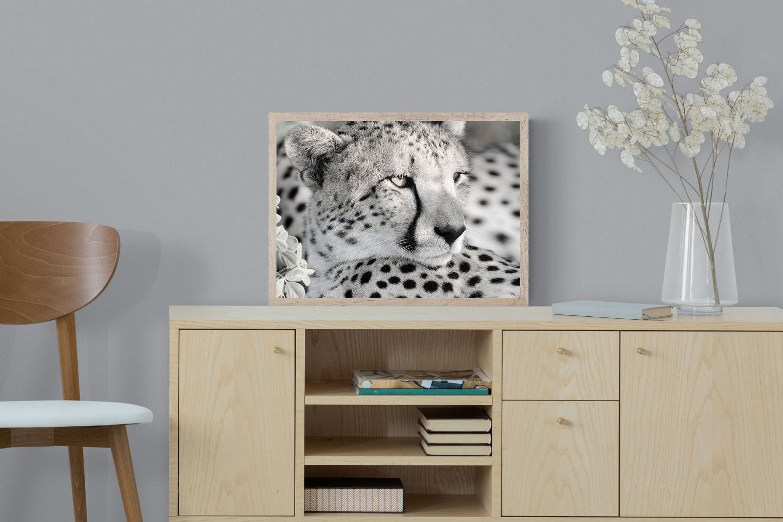 Cheetah Glare-Wall_Art-60 x 45cm-Mounted Canvas-Wood-Pixalot
