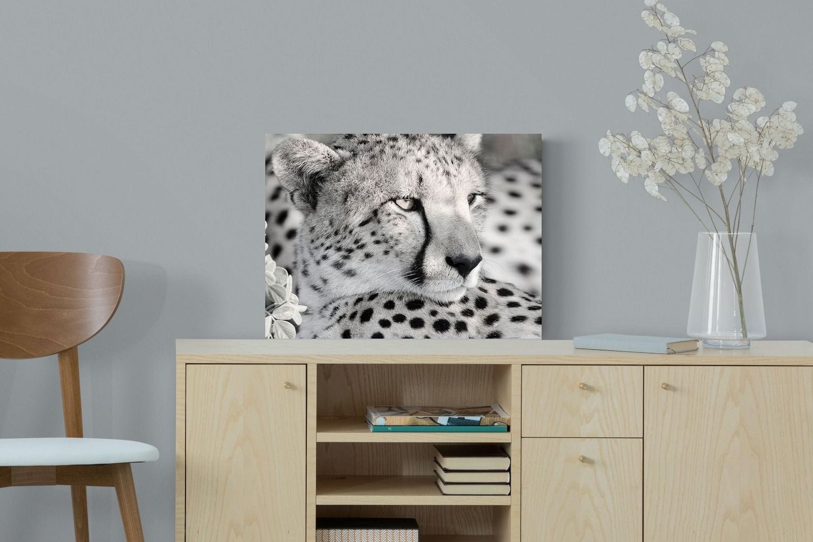 Cheetah Glare-Wall_Art-60 x 45cm-Mounted Canvas-No Frame-Pixalot
