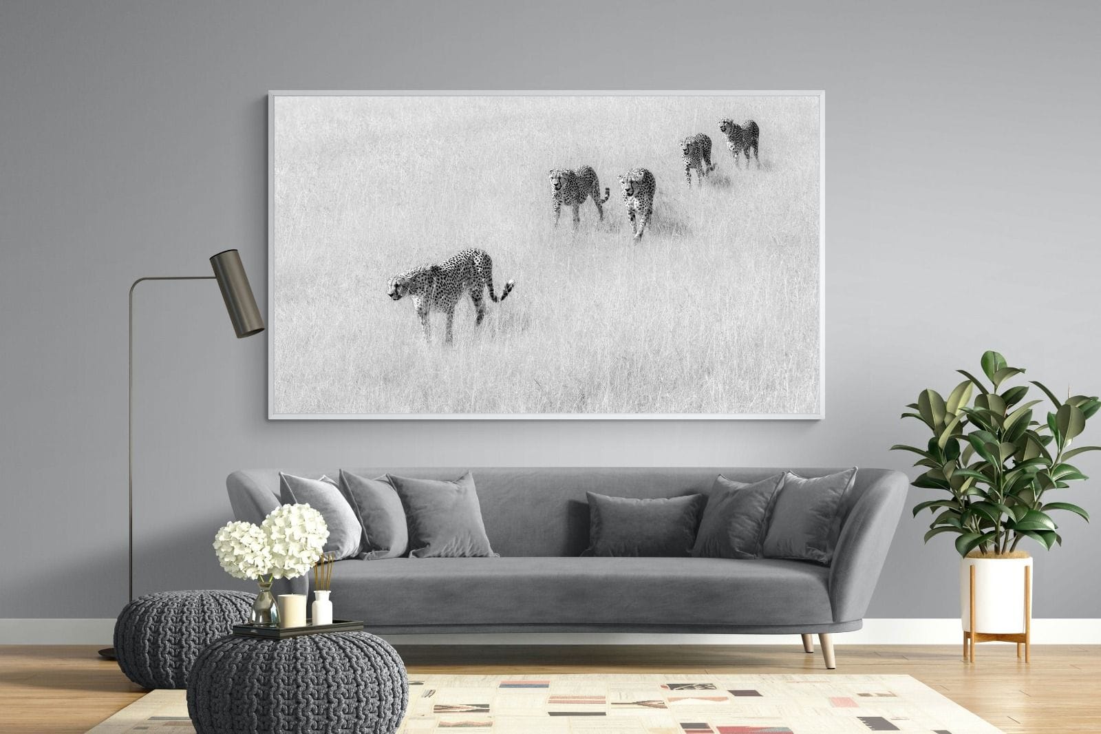 Cheetah Pride-Wall_Art-220 x 130cm-Mounted Canvas-White-Pixalot