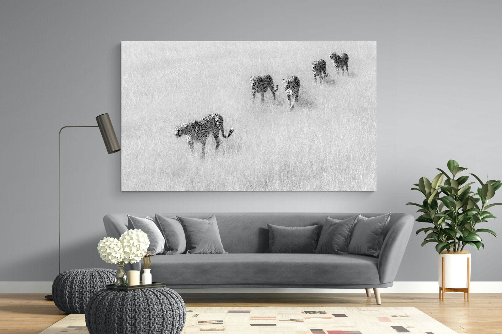 Cheetah Pride-Wall_Art-220 x 130cm-Mounted Canvas-No Frame-Pixalot