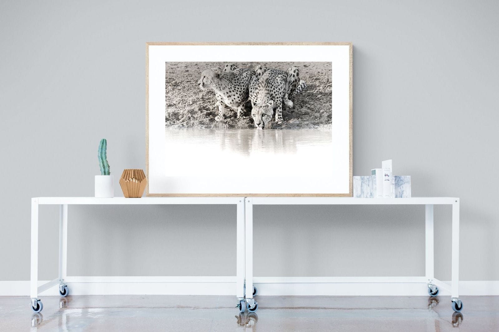 Cheetah Sisters-Wall_Art-120 x 90cm-Framed Print-Wood-Pixalot