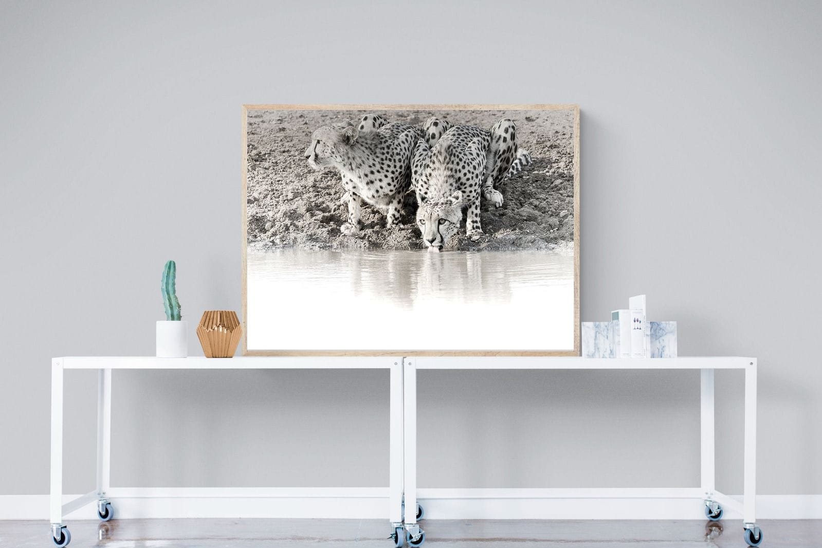 Cheetah Sisters-Wall_Art-120 x 90cm-Mounted Canvas-Wood-Pixalot