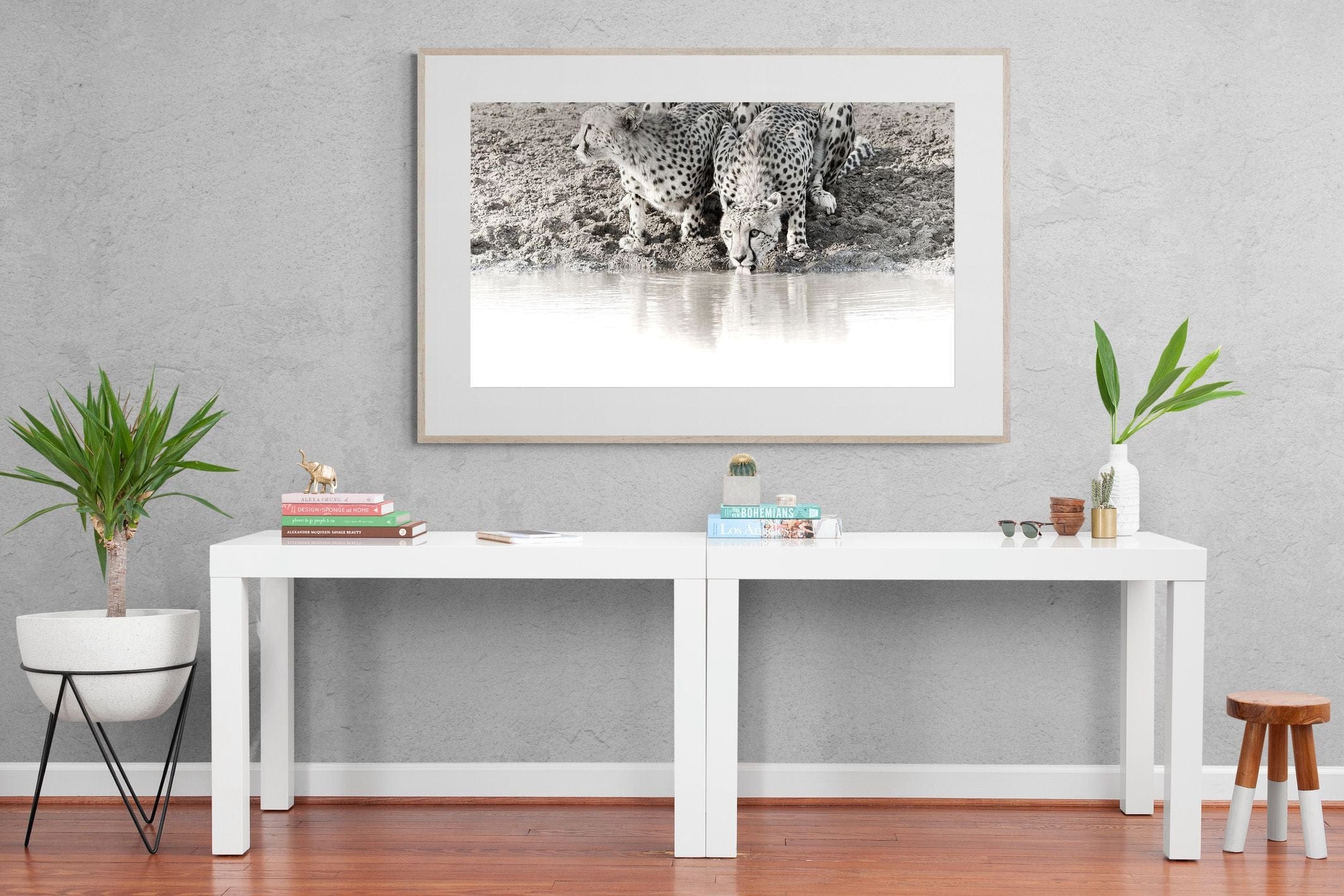 Cheetah Sisters-Wall_Art-150 x 100cm-Framed Print-Wood-Pixalot
