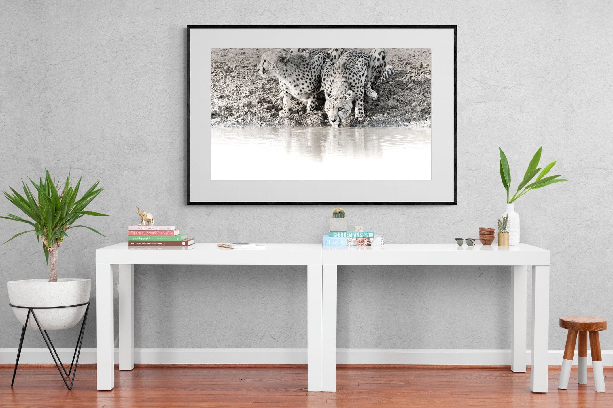 Cheetah Sisters-Wall_Art-150 x 100cm-Framed Print-Black-Pixalot