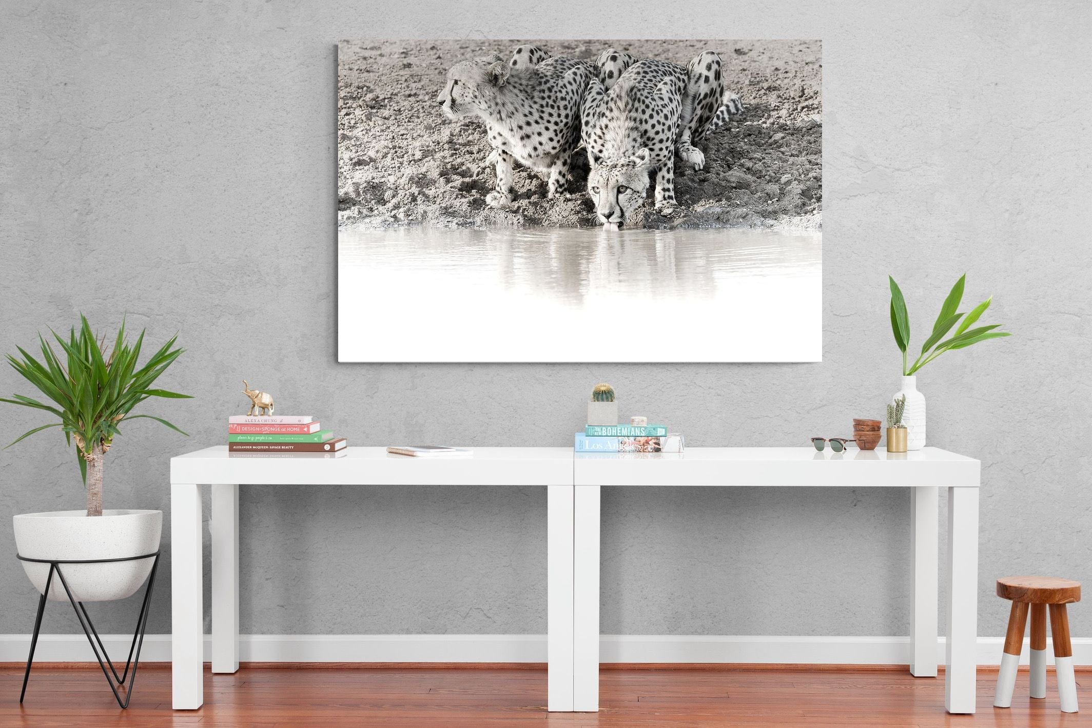 Cheetah Sisters-Wall_Art-150 x 100cm-Mounted Canvas-No Frame-Pixalot