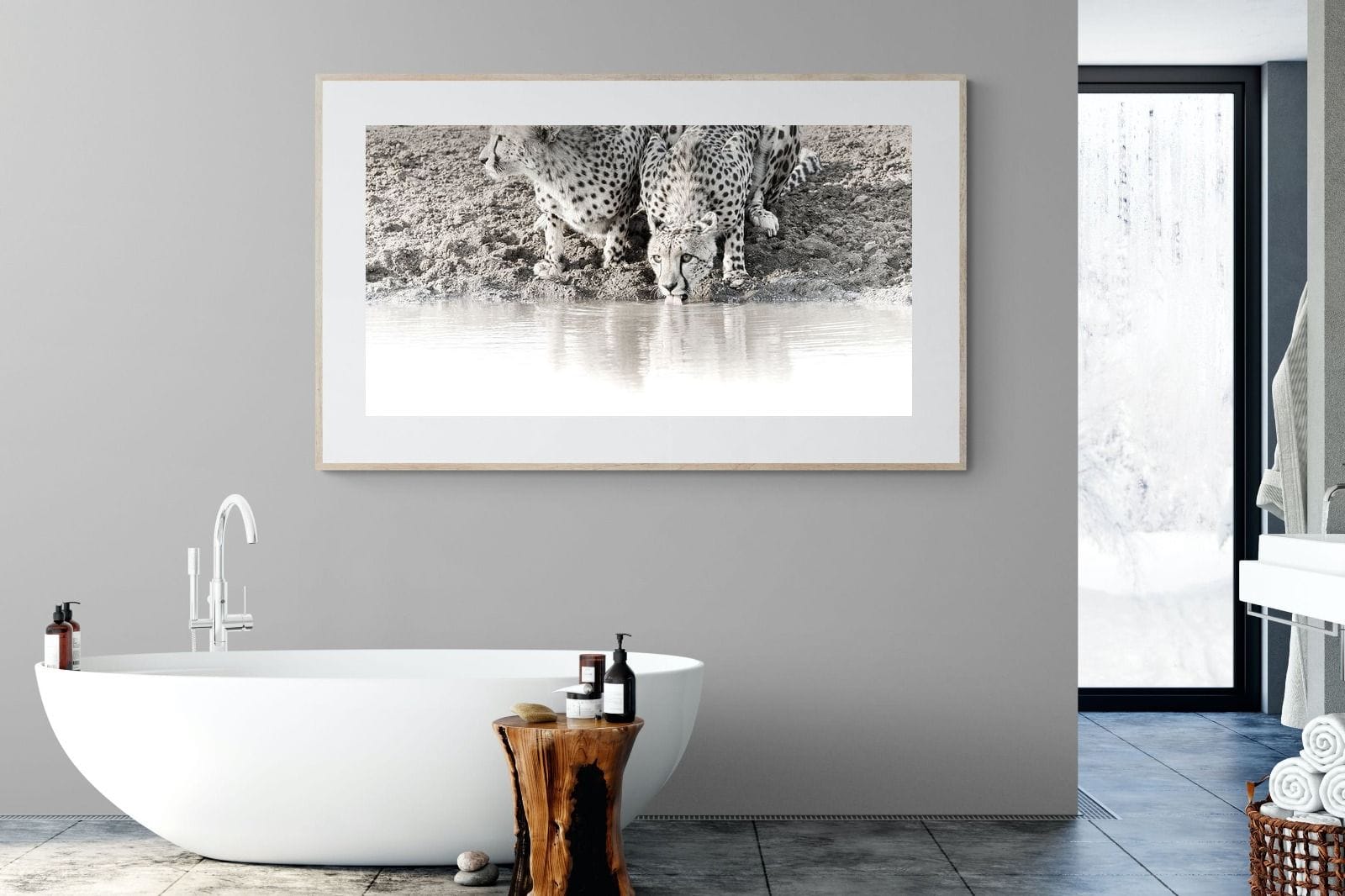 Cheetah Sisters-Wall_Art-180 x 110cm-Framed Print-Wood-Pixalot