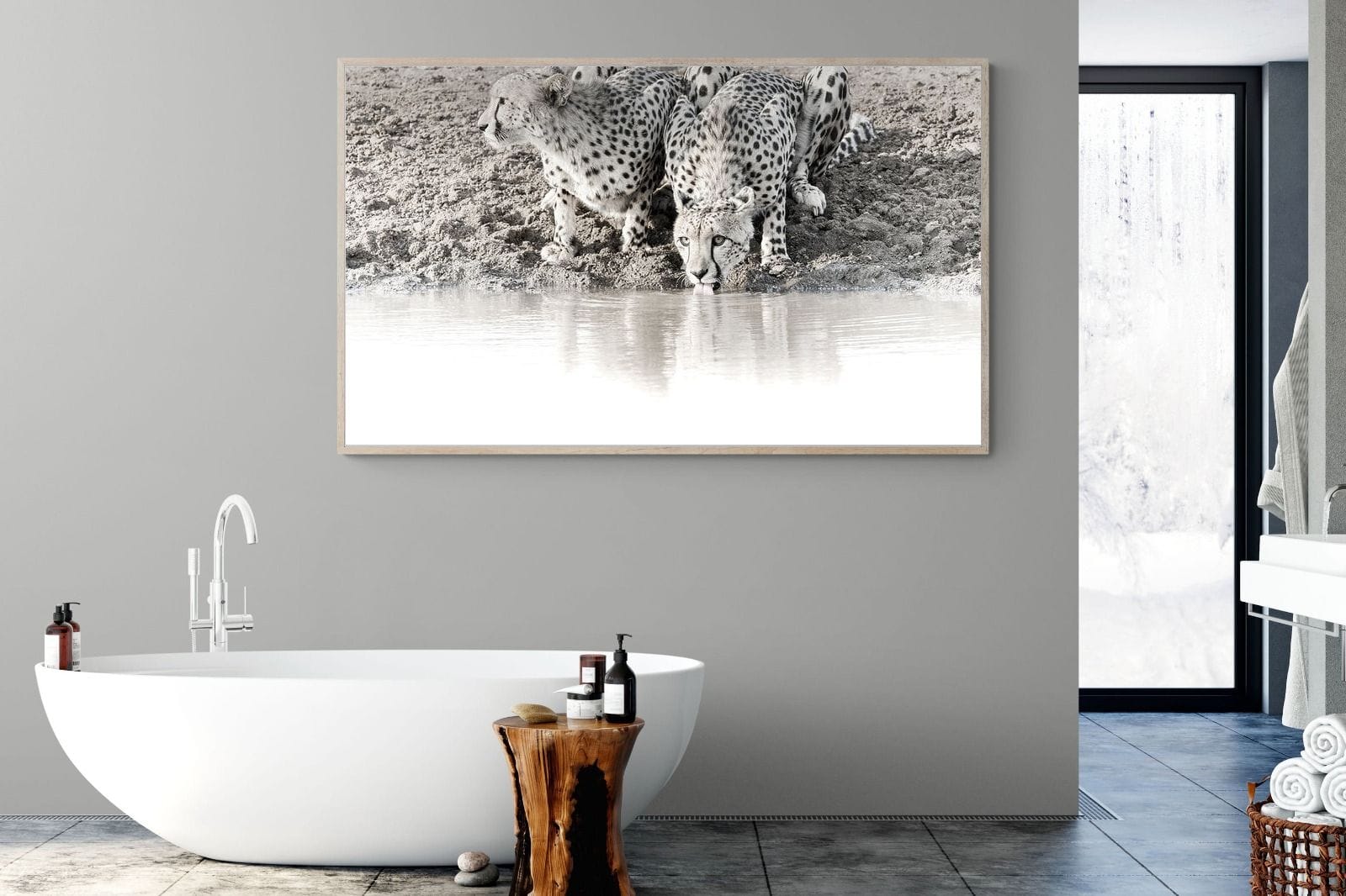 Cheetah Sisters-Wall_Art-180 x 110cm-Mounted Canvas-Wood-Pixalot