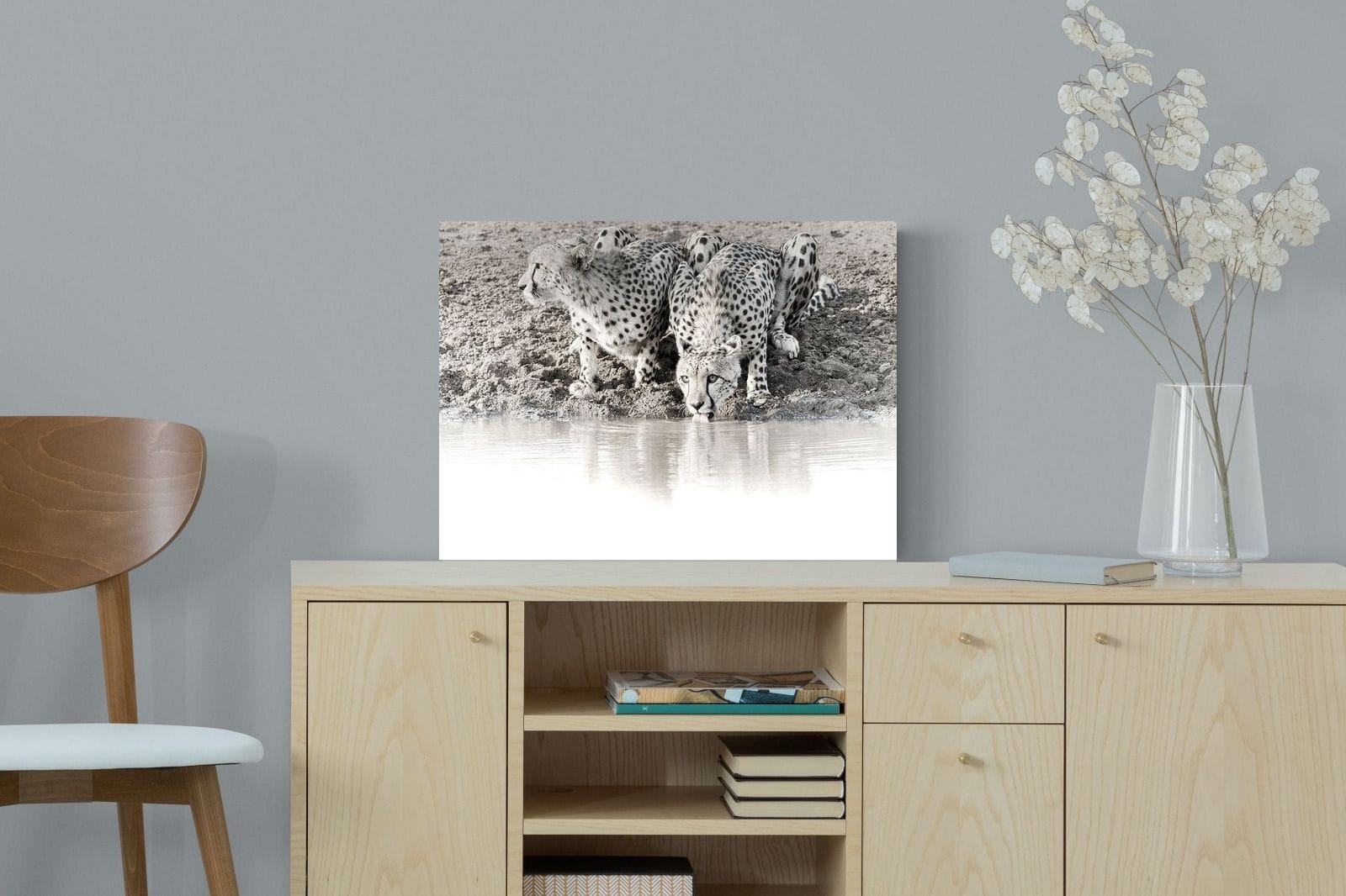 Cheetah Sisters-Wall_Art-60 x 45cm-Mounted Canvas-No Frame-Pixalot