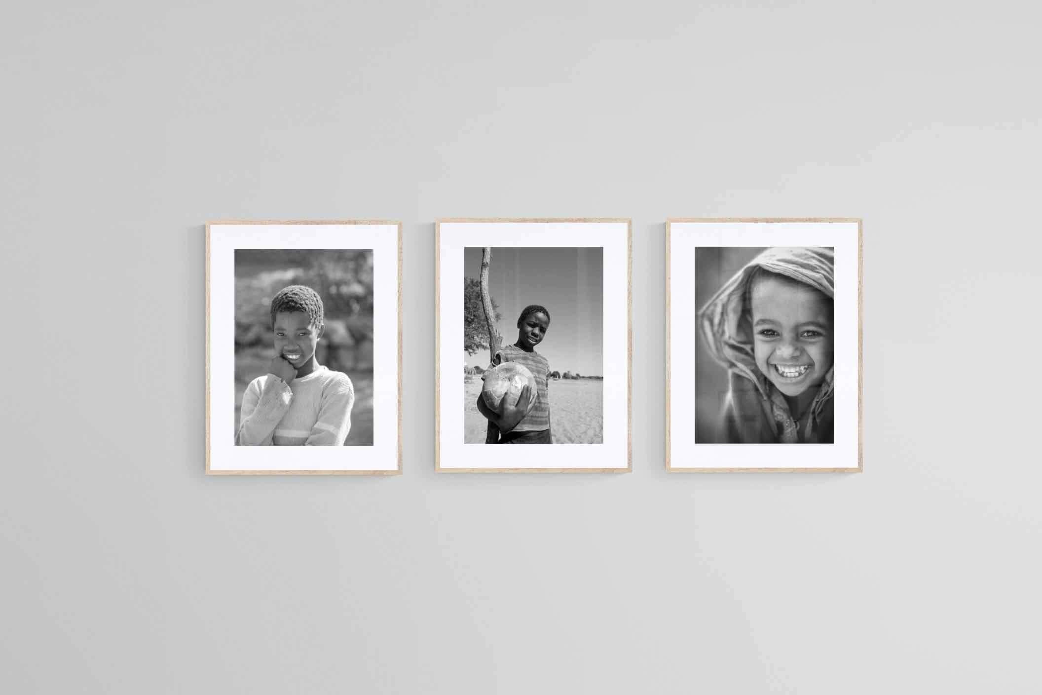 Children of Africa Set-Wall_Art-60 x 80cm (x3)-Framed Print-Wood-Pixalot