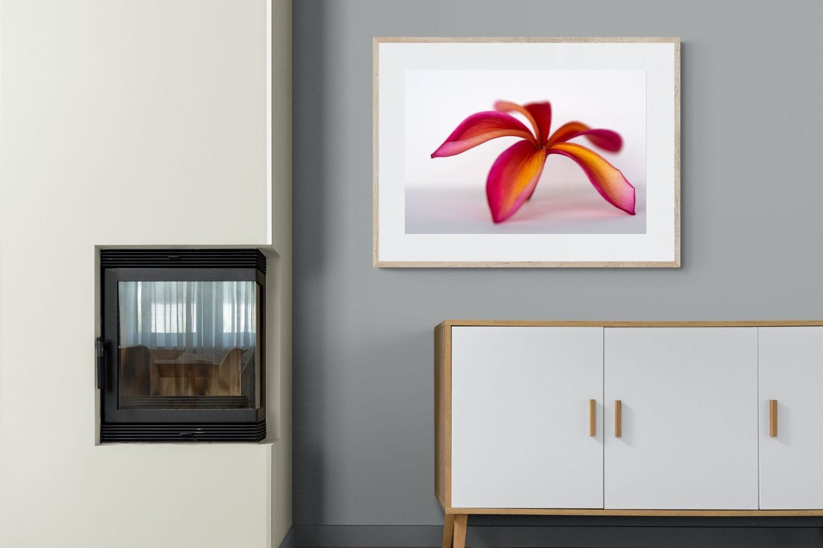 Crimson Flora-Wall_Art-100 x 75cm-Framed Print-Wood-Pixalot