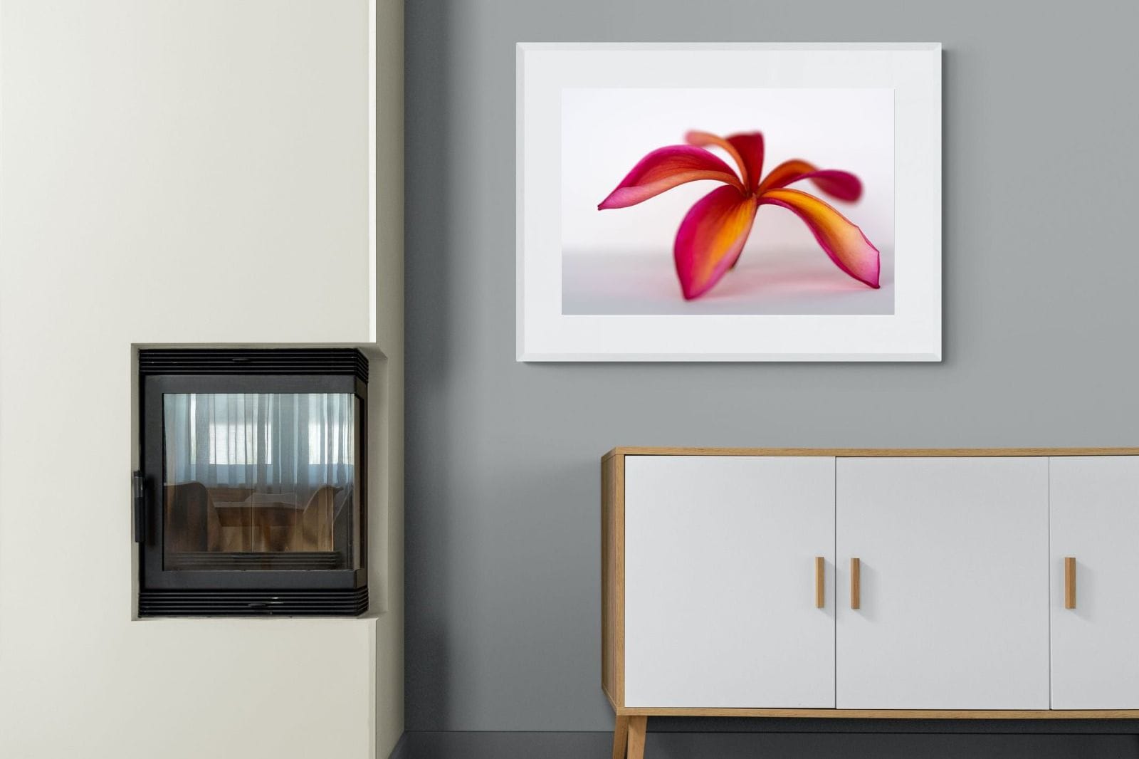 Crimson Flora-Wall_Art-100 x 75cm-Framed Print-White-Pixalot