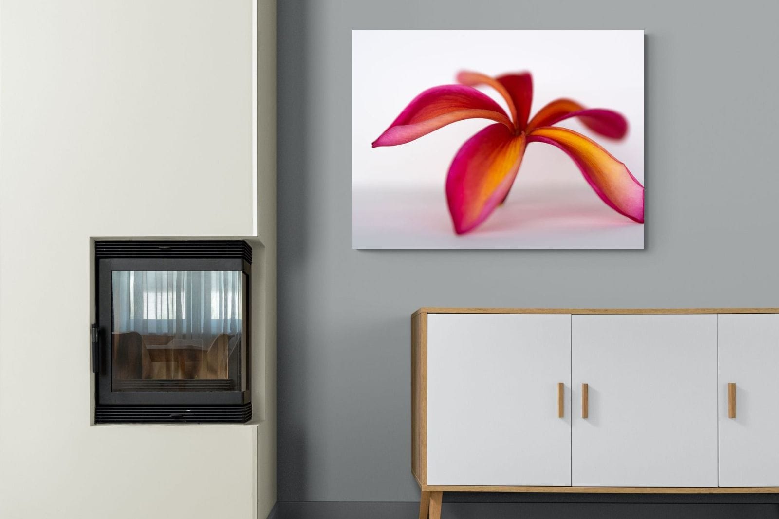 Crimson Flora-Wall_Art-100 x 75cm-Mounted Canvas-No Frame-Pixalot
