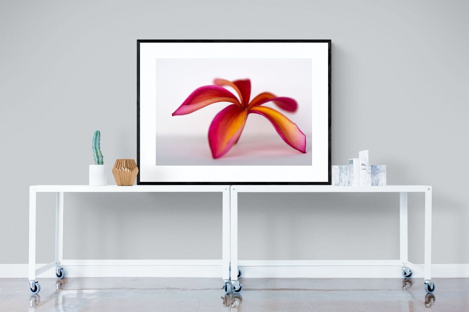 Crimson Flora-Wall_Art-120 x 90cm-Framed Print-Black-Pixalot
