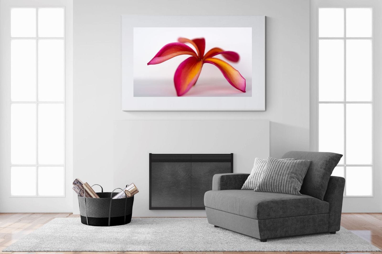 Crimson Flora-Wall_Art-150 x 100cm-Framed Print-White-Pixalot