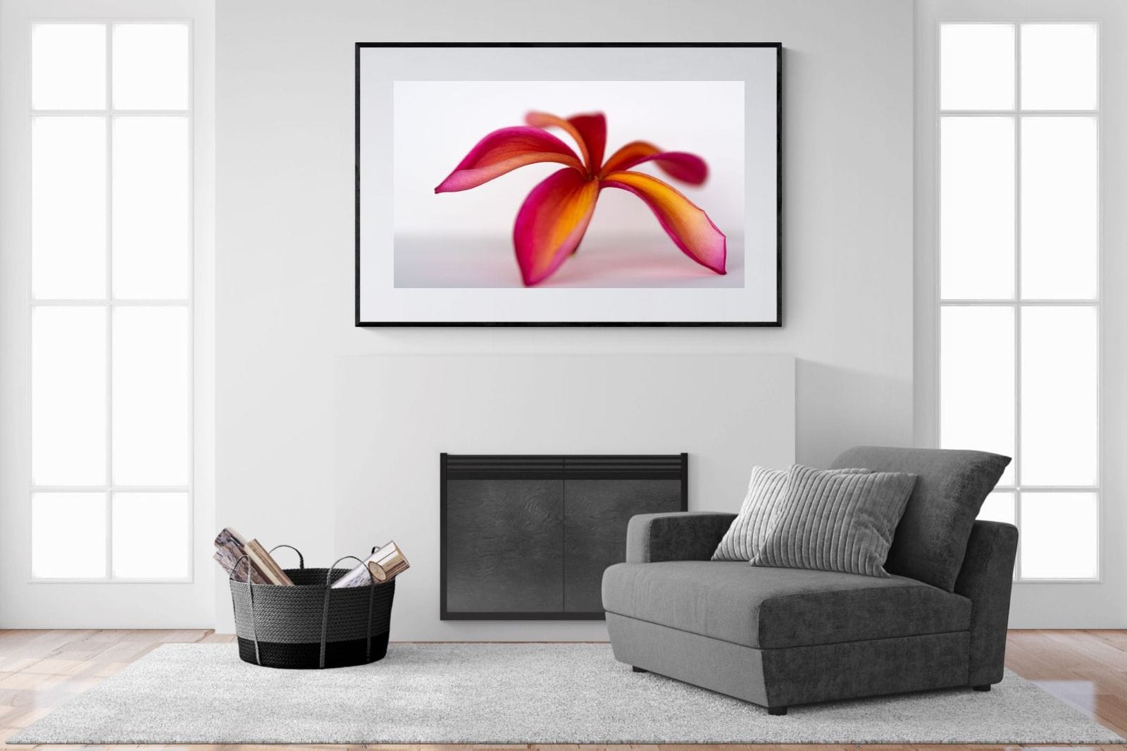 Crimson Flora-Wall_Art-150 x 100cm-Framed Print-Black-Pixalot