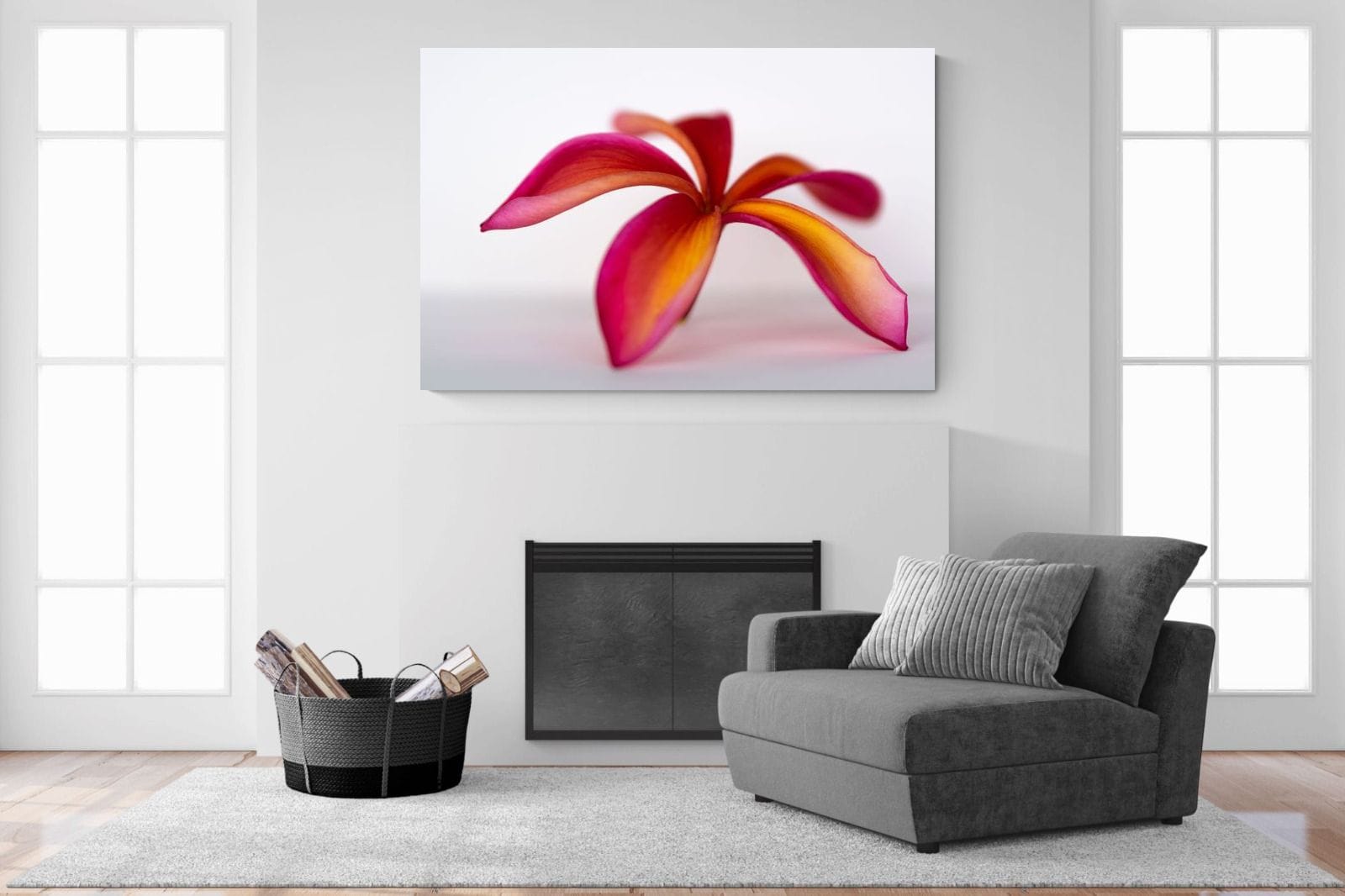 Crimson Flora-Wall_Art-150 x 100cm-Mounted Canvas-No Frame-Pixalot