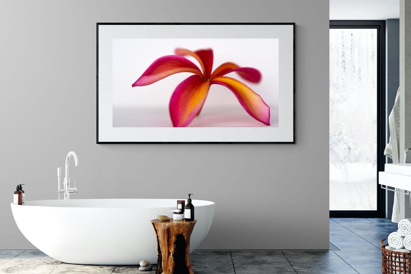 Crimson Flora-Wall_Art-180 x 110cm-Framed Print-Black-Pixalot