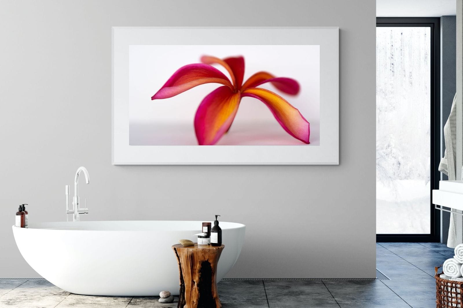 Crimson Flora-Wall_Art-180 x 110cm-Framed Print-White-Pixalot