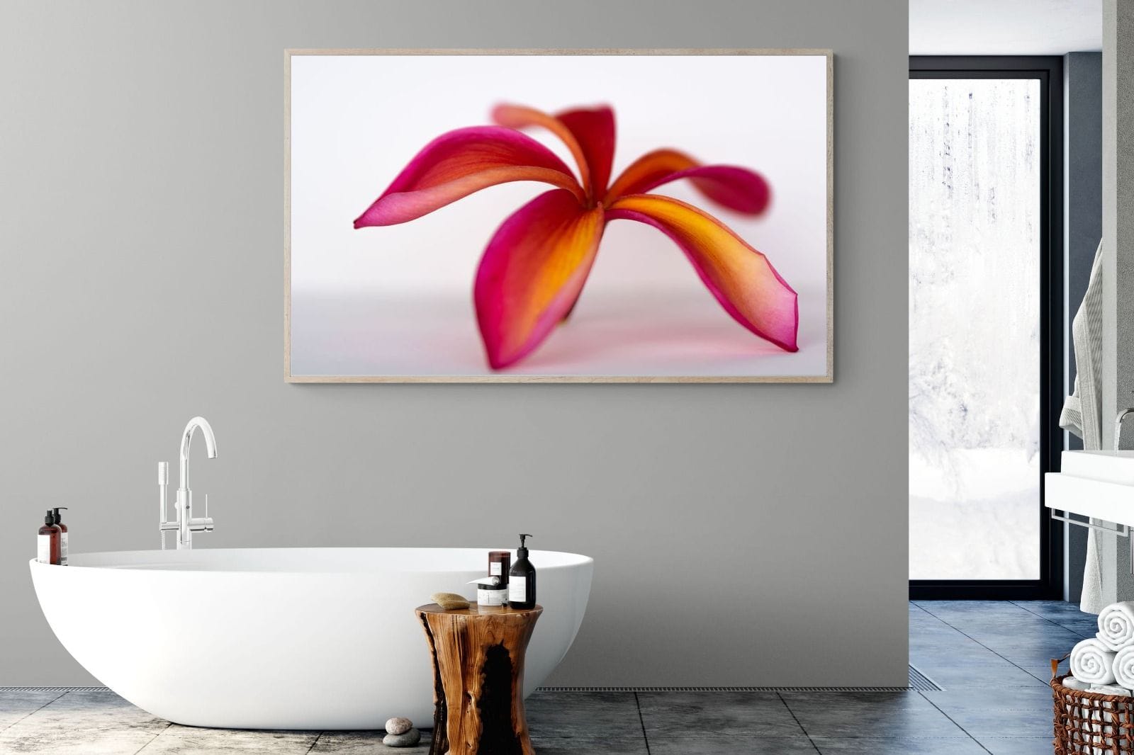 Crimson Flora-Wall_Art-180 x 110cm-Mounted Canvas-Wood-Pixalot
