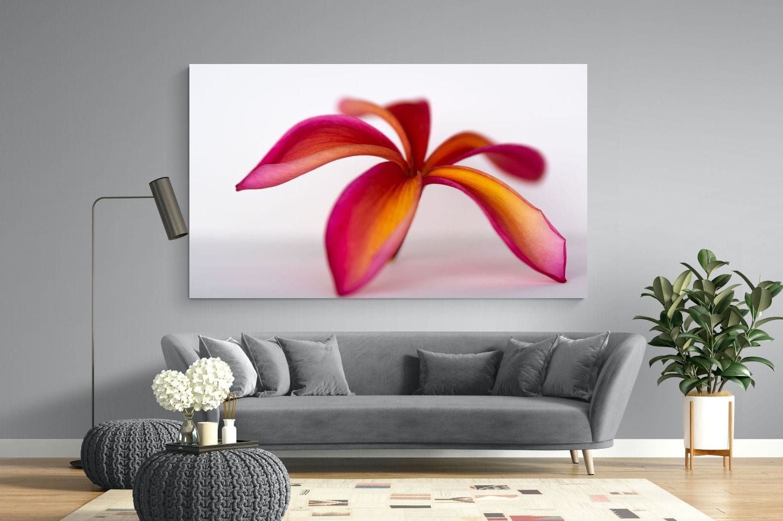 Crimson Flora-Wall_Art-220 x 130cm-Mounted Canvas-No Frame-Pixalot