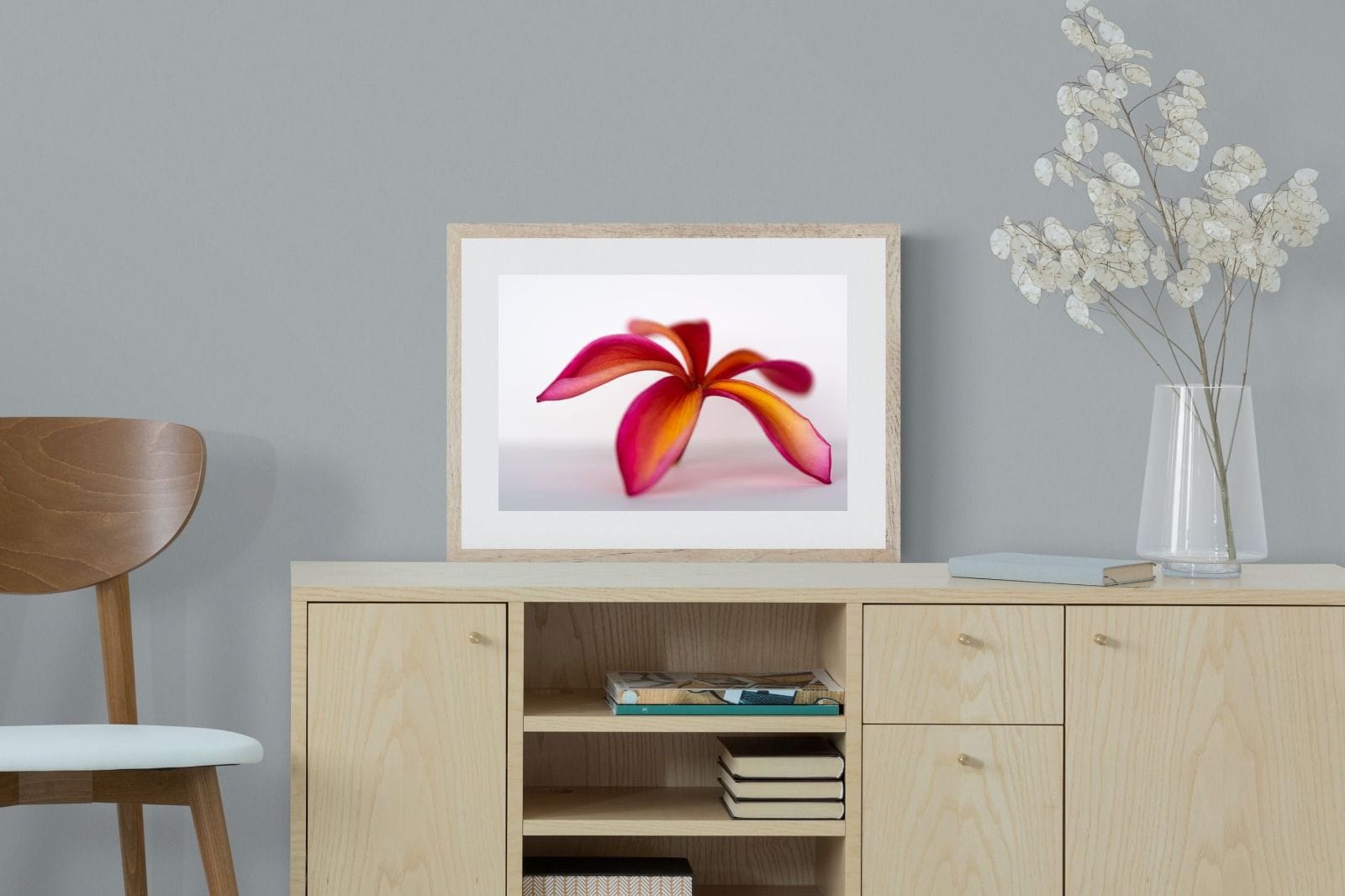 Crimson Flora-Wall_Art-60 x 45cm-Framed Print-Wood-Pixalot