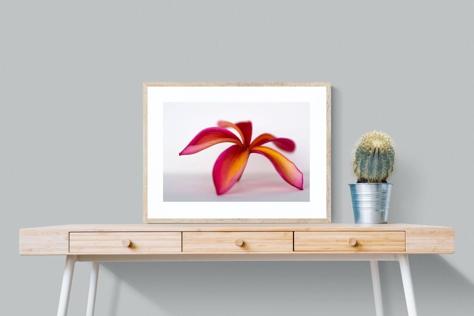 Crimson Flora-Wall_Art-80 x 60cm-Framed Print-Wood-Pixalot