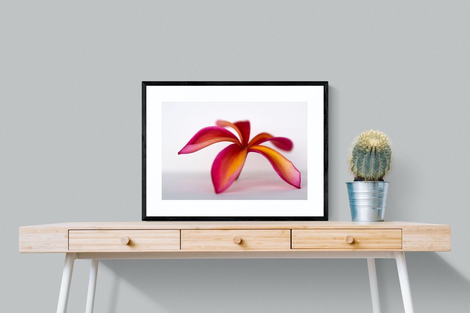 Crimson Flora-Wall_Art-80 x 60cm-Framed Print-Black-Pixalot