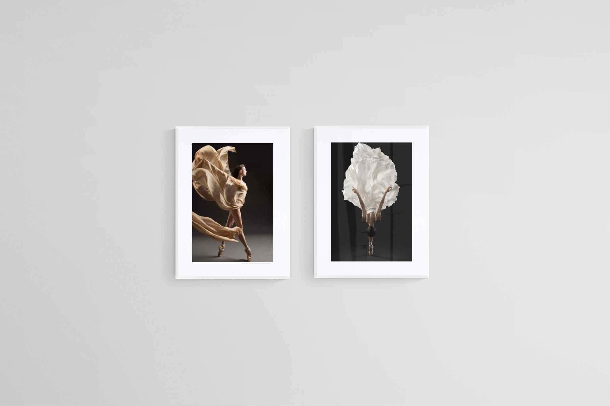 Dancers Set-Wall_Art-45 x 60cm (x2)-Framed Print-White-Pixalot