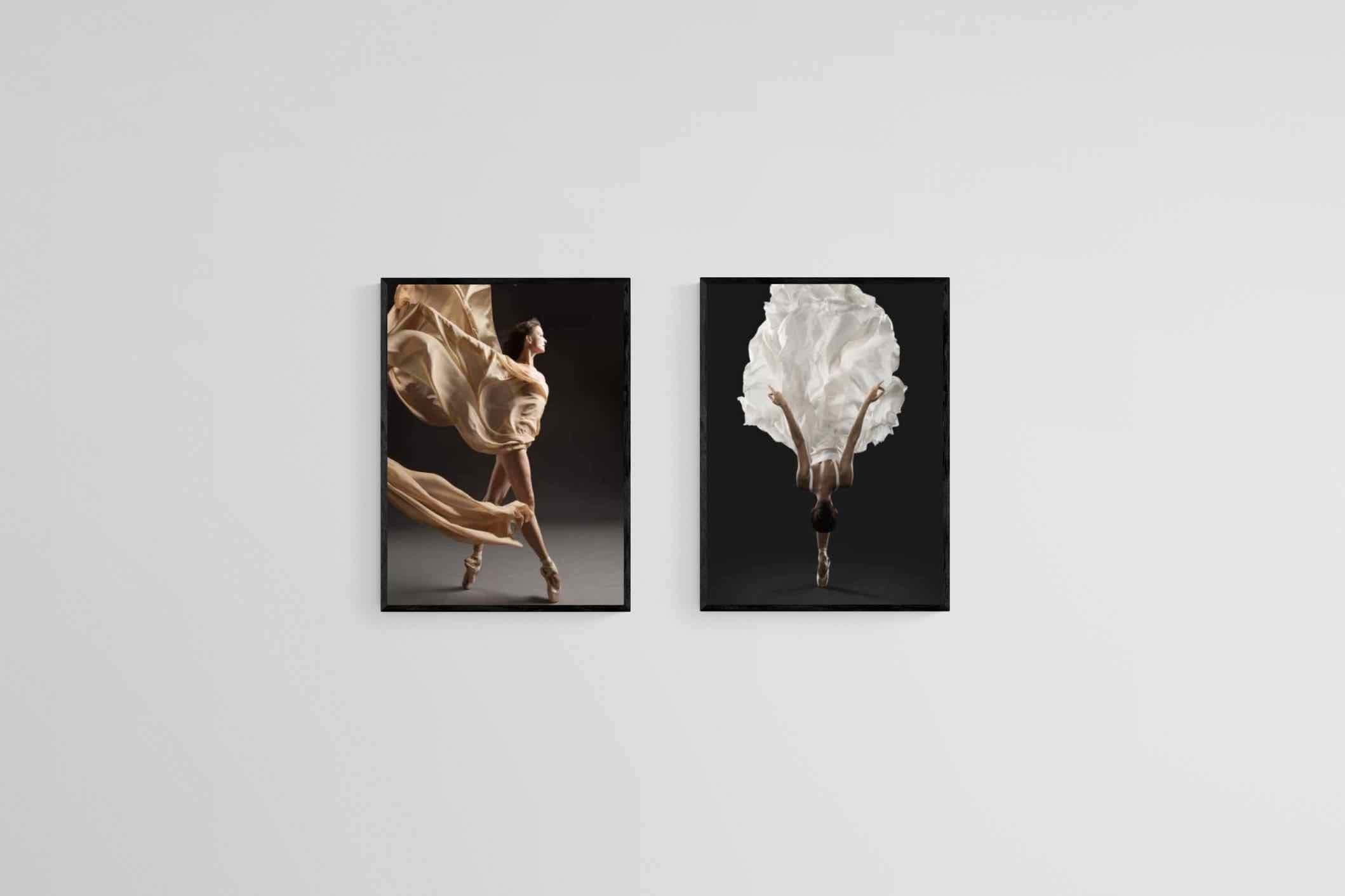 Dancers Set-Wall_Art-45 x 60cm (x2)-Mounted Canvas-Black-Pixalot
