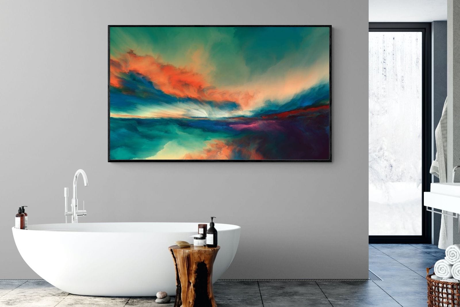 Dawn of Time-Wall_Art-180 x 110cm-Mounted Canvas-Black-Pixalot