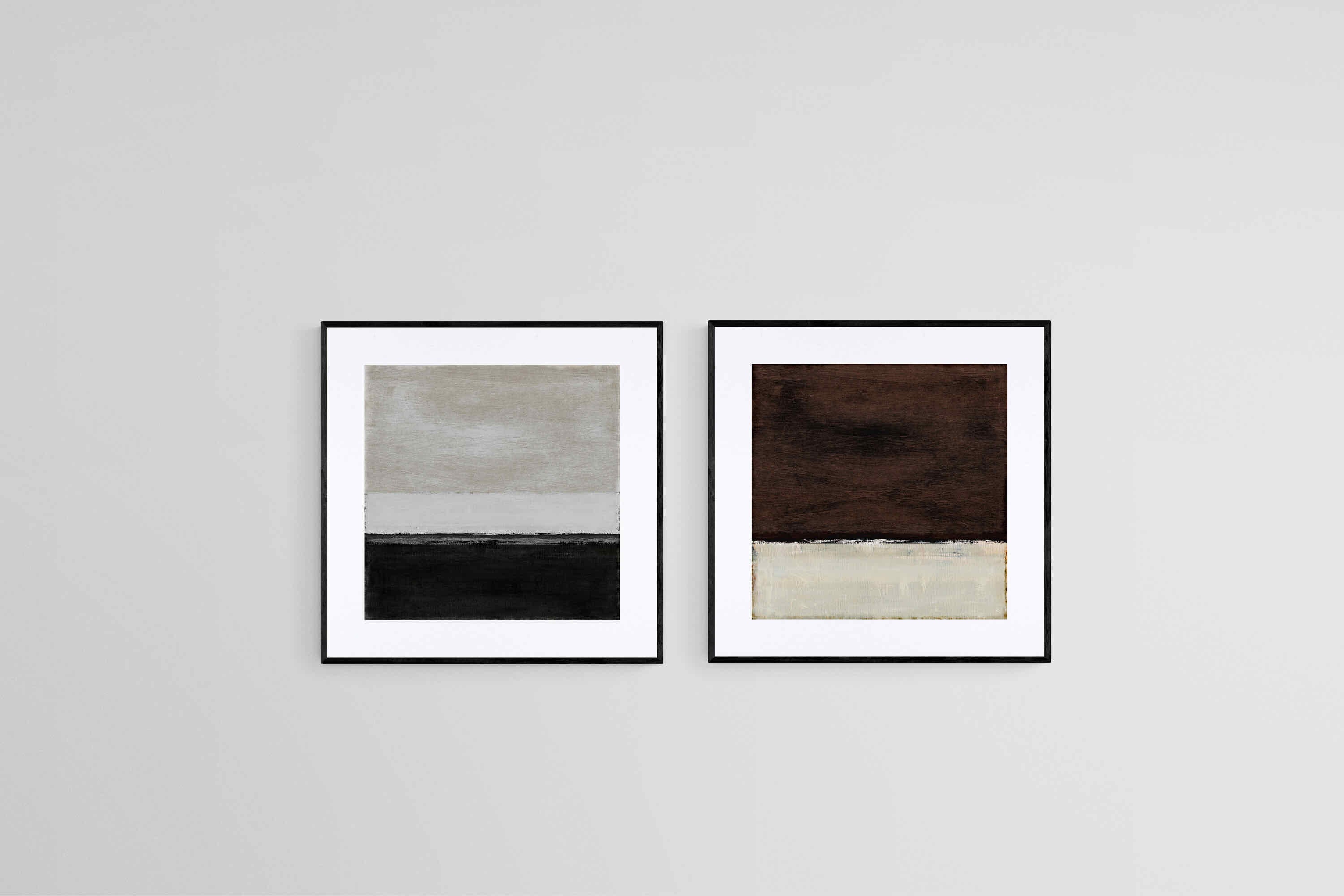 Day & Night Set-Wall_Art-50 x 50cm (x2)-Framed Print-Black-Pixalot