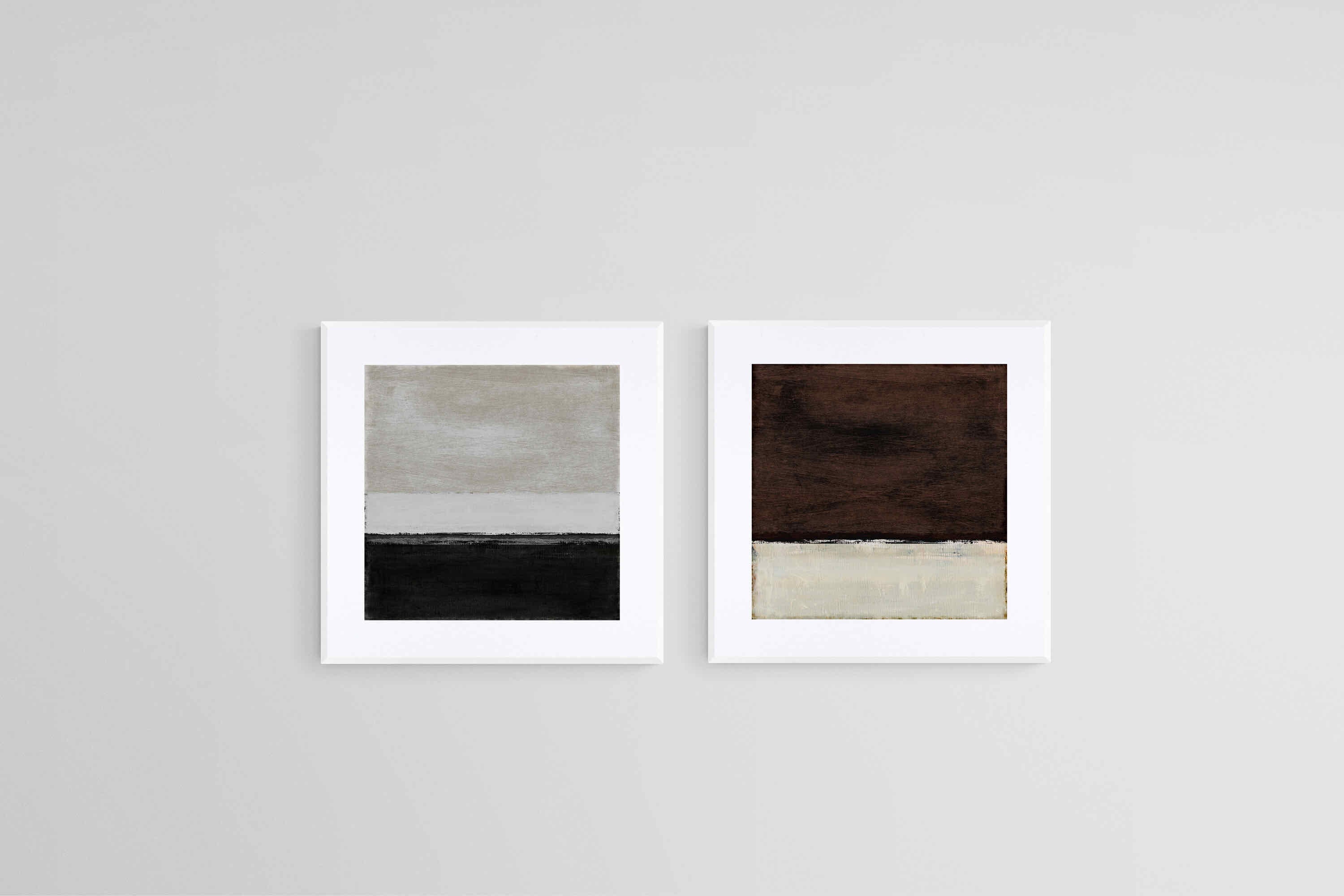 Day & Night Set-Wall_Art-50 x 50cm (x2)-Framed Print-White-Pixalot