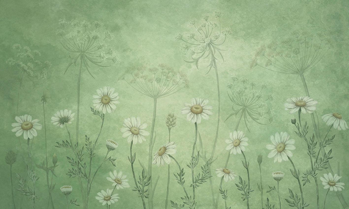 Dazzling Daisies (Green)-Wall_Art-Pixalot