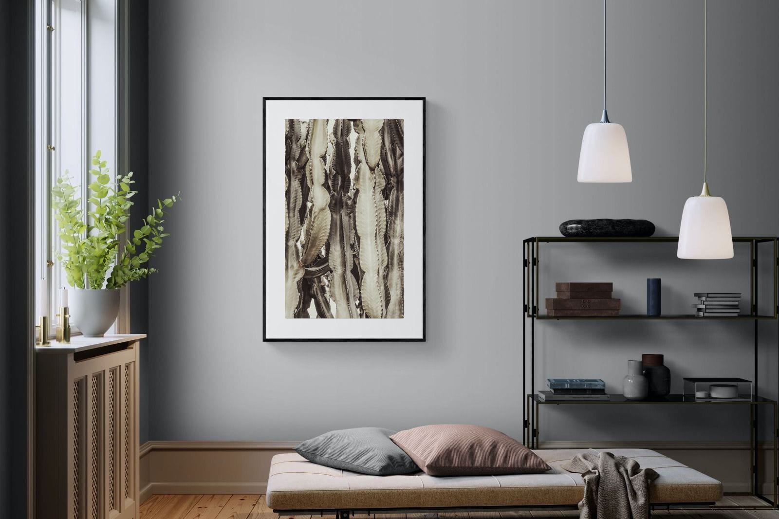 Desert Foliage-Wall_Art-100 x 150cm-Framed Print-Black-Pixalot