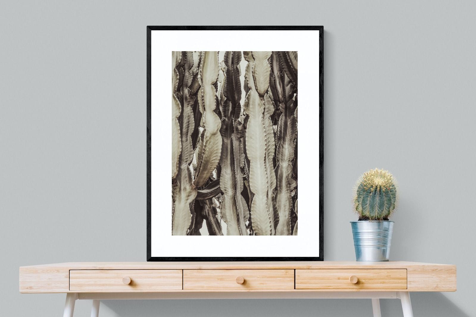 Desert Foliage-Wall_Art-75 x 100cm-Framed Print-Black-Pixalot