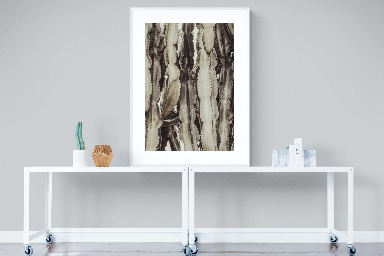 Desert Foliage-Wall_Art-90 x 120cm-Framed Print-White-Pixalot