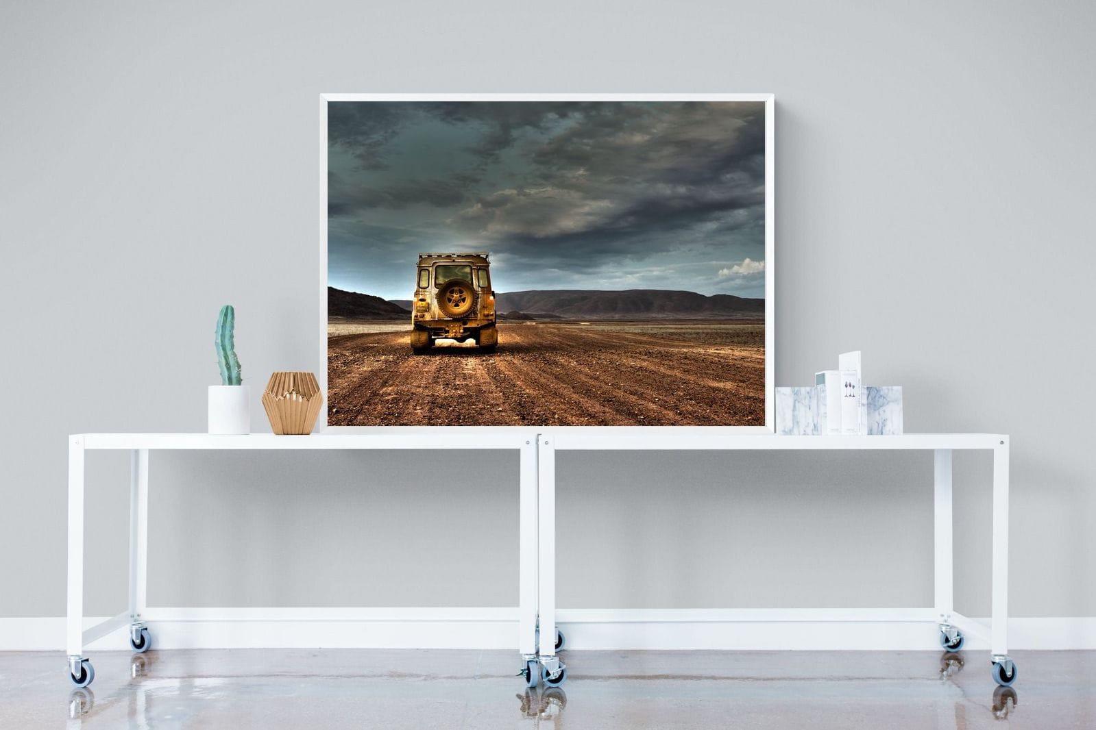 Desert Road Defender-Wall_Art-120 x 90cm-Mounted Canvas-White-Pixalot