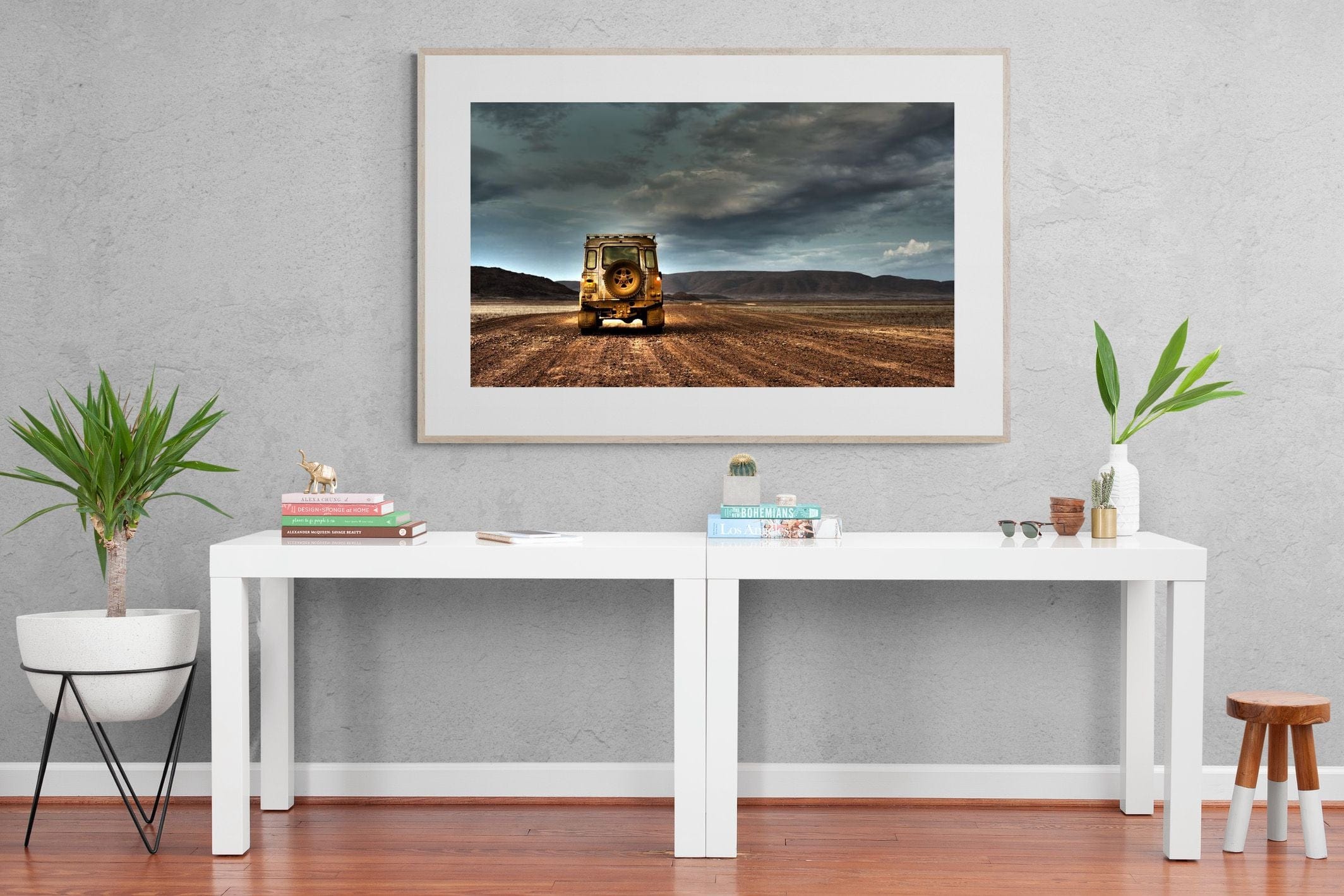 Desert Road Defender-Wall_Art-150 x 100cm-Framed Print-Wood-Pixalot