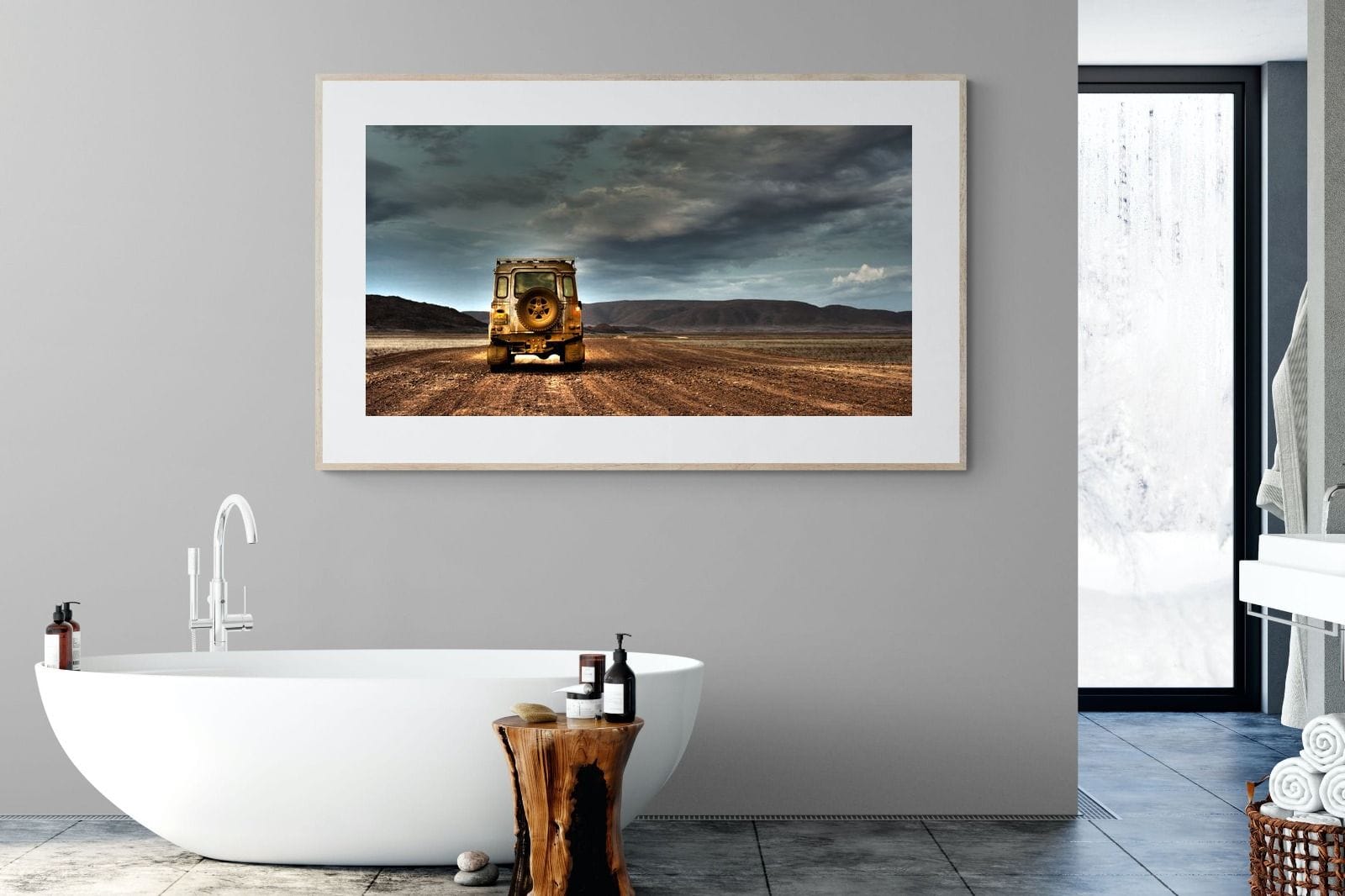 Desert Road Defender-Wall_Art-180 x 110cm-Framed Print-Wood-Pixalot