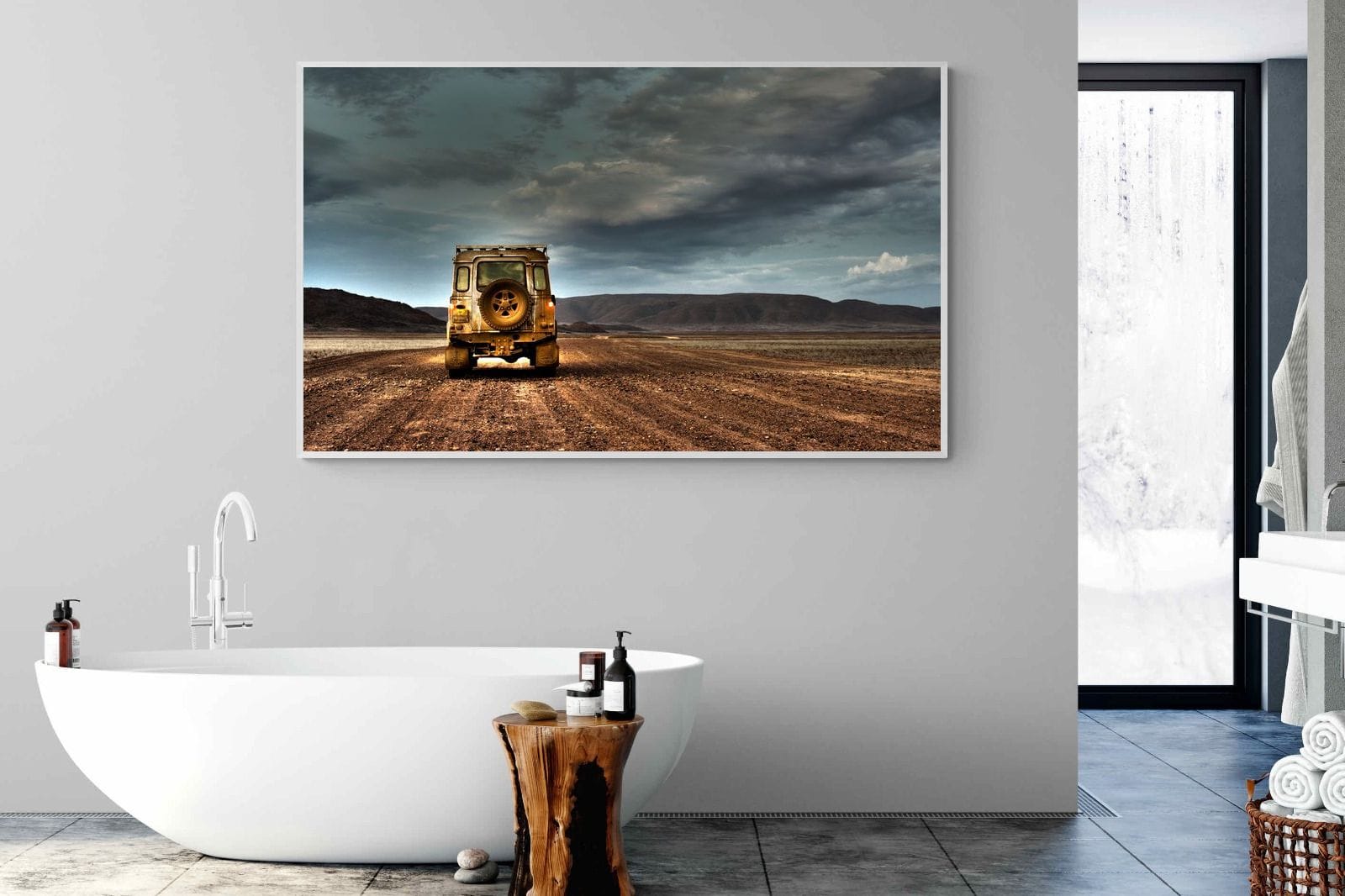 Desert Road Defender-Wall_Art-180 x 110cm-Mounted Canvas-White-Pixalot