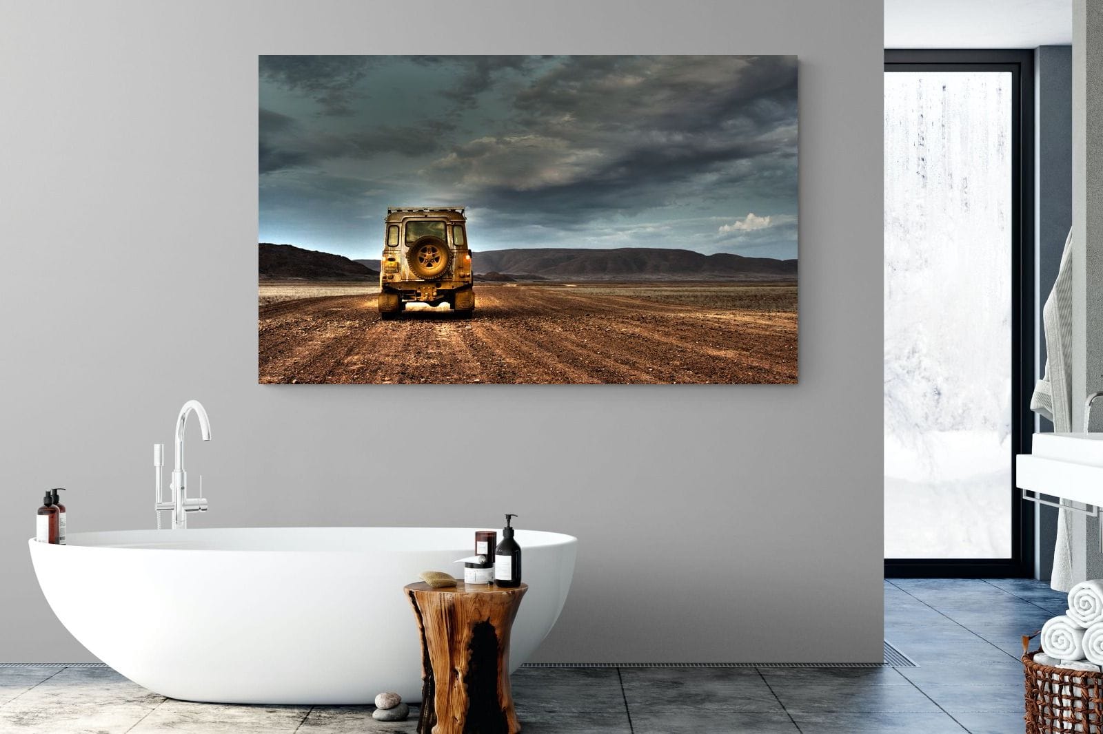 Desert Road Defender-Wall_Art-180 x 110cm-Mounted Canvas-No Frame-Pixalot