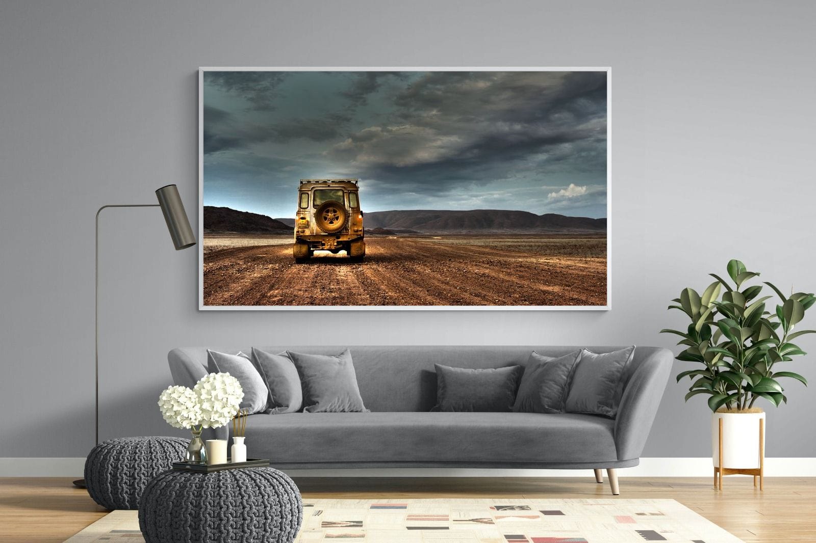 Desert Road Defender-Wall_Art-220 x 130cm-Mounted Canvas-White-Pixalot