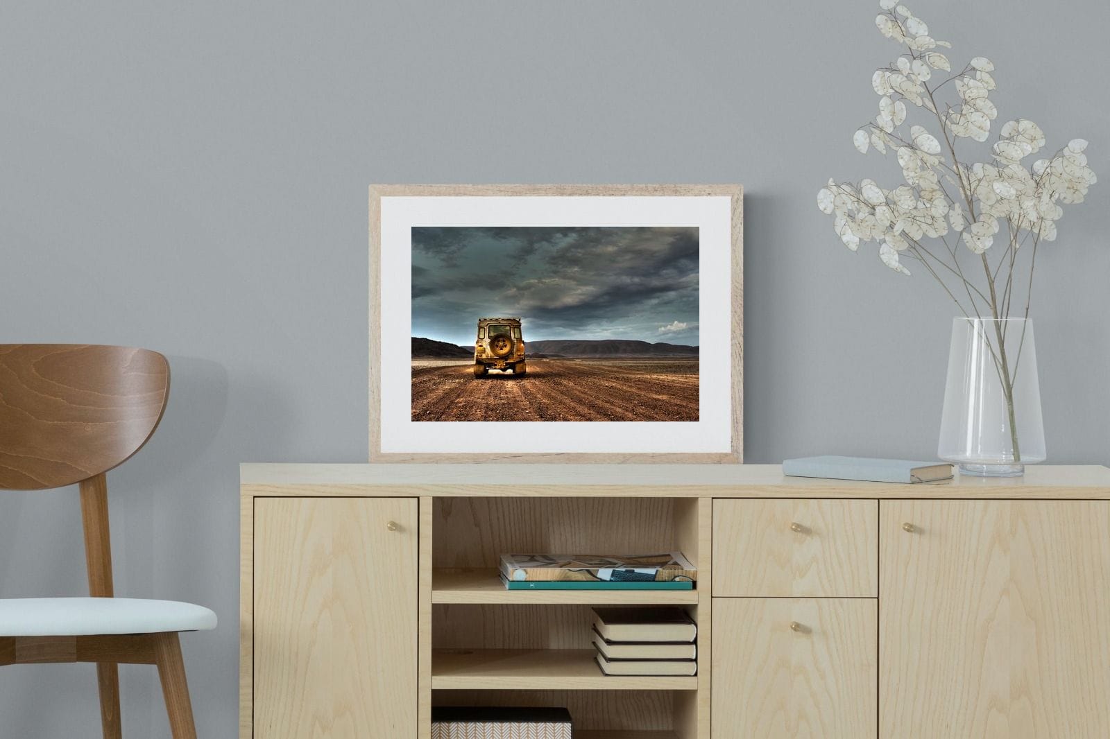 Desert Road Defender-Wall_Art-60 x 45cm-Framed Print-Wood-Pixalot