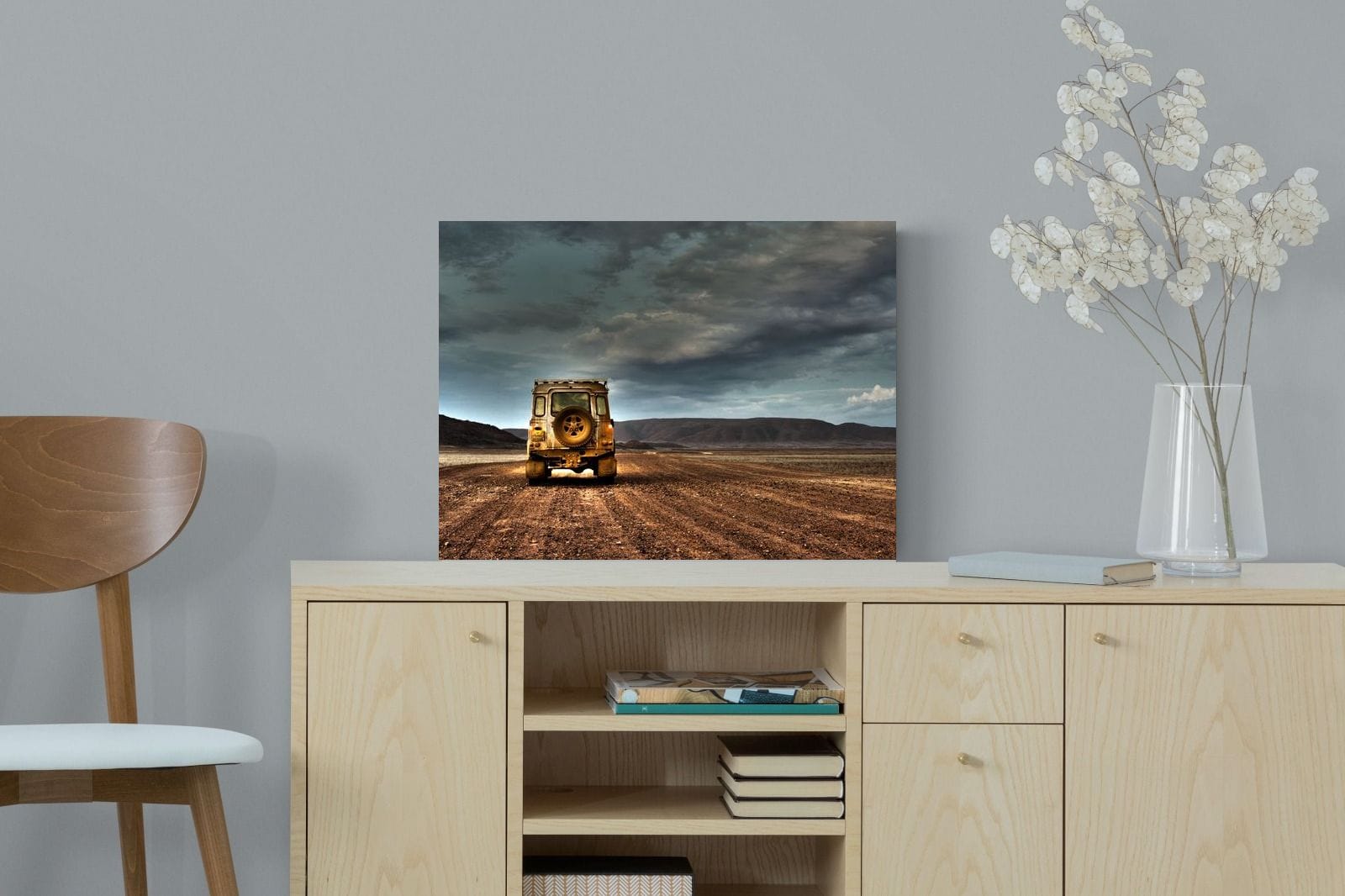 Desert Road Defender-Wall_Art-60 x 45cm-Mounted Canvas-No Frame-Pixalot